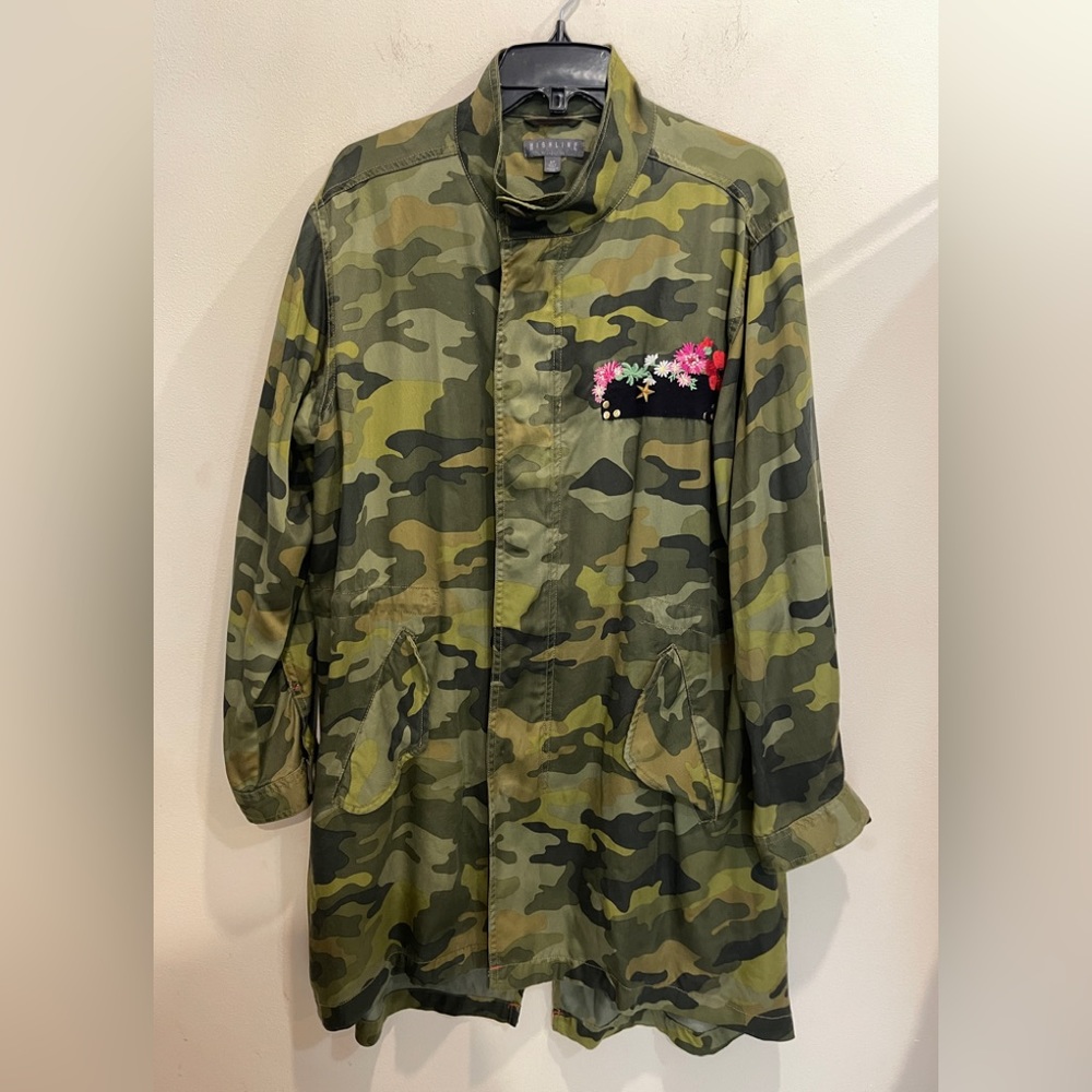 Highline Collective Camoflogue Embroidered long Jacket